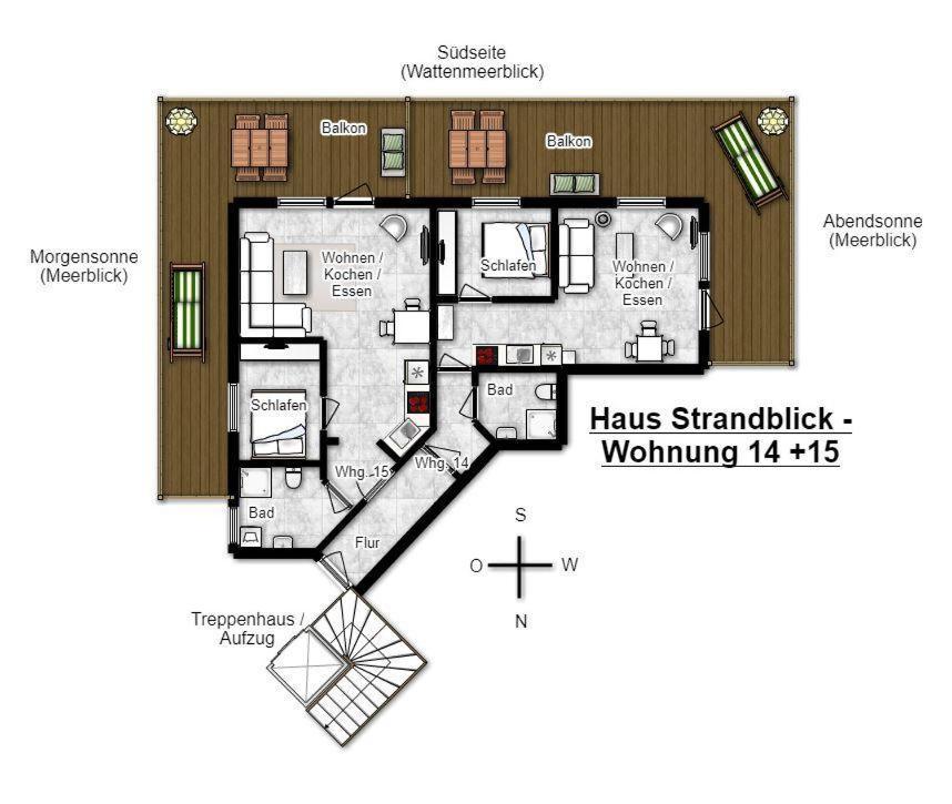 Haus Strandblick Ferienwohnung 15 Wangerooge Exterior photo